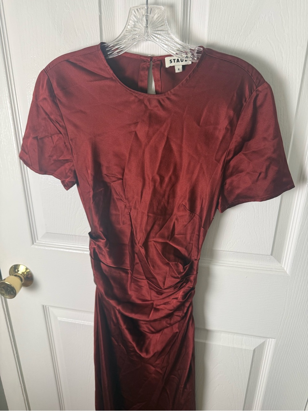Staud Marcel Silk Dress in Sangria 4 - Picture 4 of 11